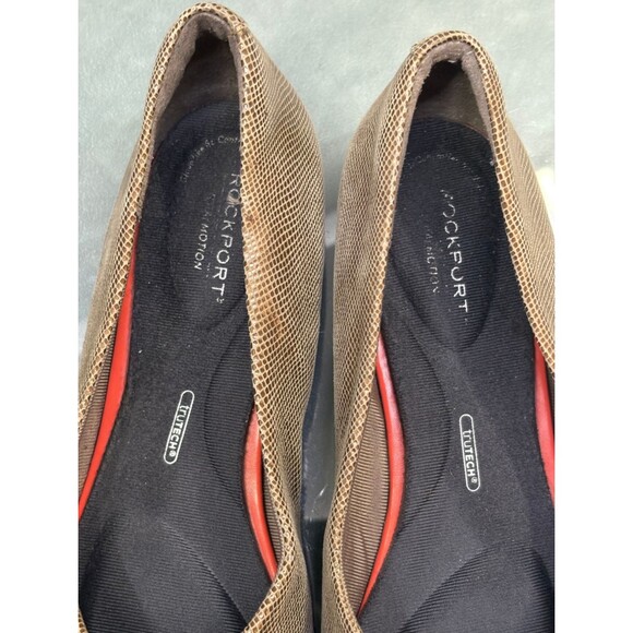 Rockport Dual Motion Women's Loafers Shoes Size 11 M Leather Snake Print Copper - Picture 10 of 12